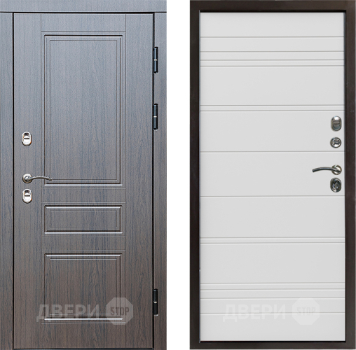 Входная металлическая Дверь Престиж TERMO с терморазрывом Классика Line Белый в Лыткарино