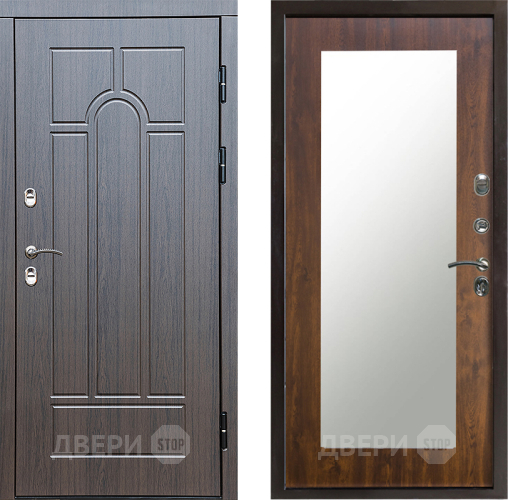 Входная металлическая Дверь Престиж TERMO с терморазрывом Арка Зеркало пастораль Дуб в Лыткарино