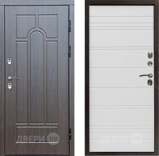 Входная металлическая Дверь Престиж TERMO с терморазрывом Арка Line Белый в Лыткарино