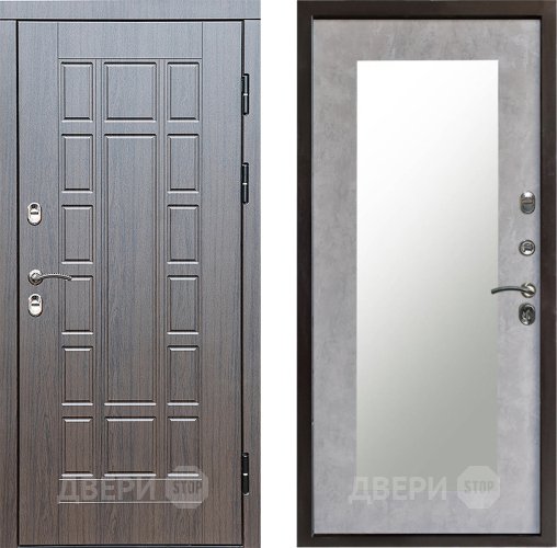 Входная металлическая Дверь Престиж TERMO с терморазрывом Престиж Зеркало пастораль Бетон светлый в Лыткарино