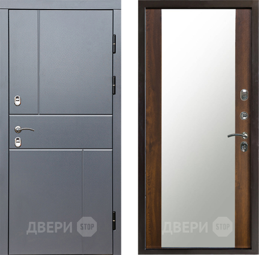 Входная металлическая Дверь Престиж TERMO с терморазрывом Горизонт Грэй Зеркало Дуб в Лыткарино