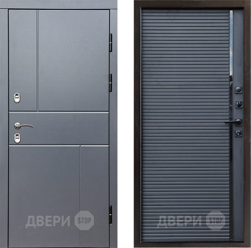 Входная металлическая Дверь Престиж TERMO с терморазрывом Горизонт Грэй Porte Черный кварц в Лыткарино