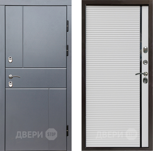 Входная металлическая Дверь Престиж TERMO с терморазрывом Горизонт Грэй Porte Белый в Лыткарино