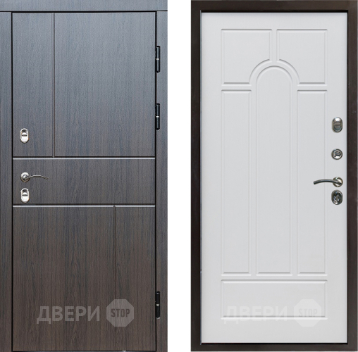 Входная металлическая Дверь Престиж TERMO с терморазрывом Горизонт Венге Арка Белое дерево в Лыткарино