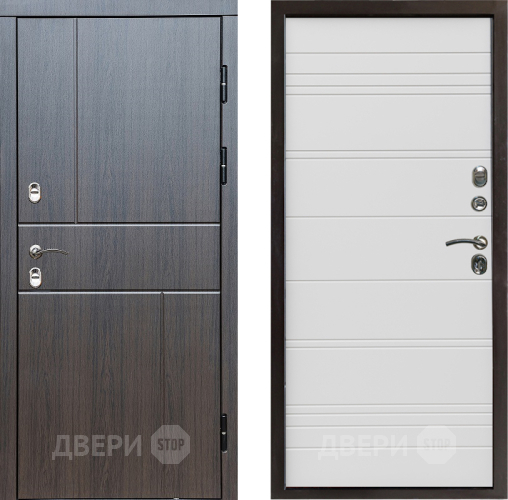 Входная металлическая Дверь Престиж TERMO с терморазрывом Горизонт Венге Line Белый в Лыткарино