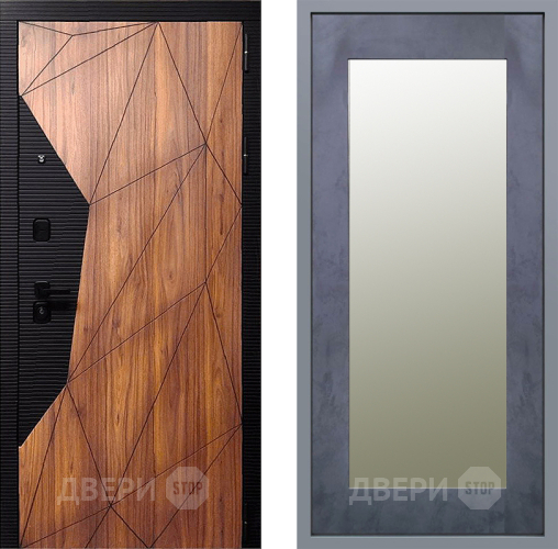 Дверь Заводские двери Морра Зеркало Модерн Бетон темный в Лыткарино