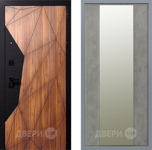 Дверь Заводские двери Морра Зеркало Макси Бетон темный в Лыткарино