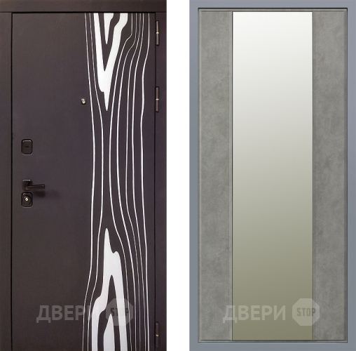 Дверь Заводские двери Леванте Зеркало Макси Бетон темный в Лыткарино
