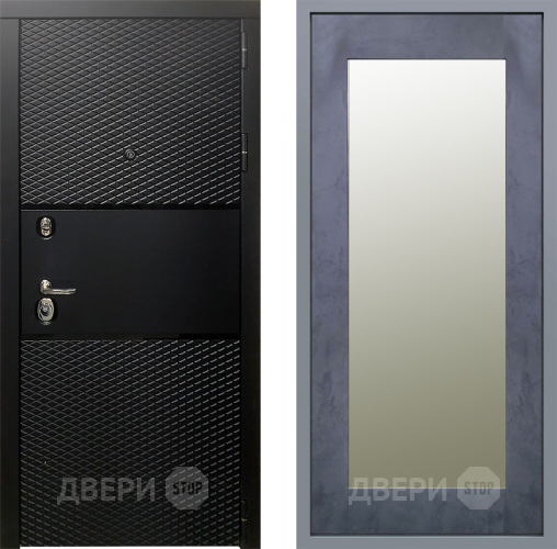 Дверь Заводские двери Тефлон Зеркало Модерн Бетон темный в Лыткарино