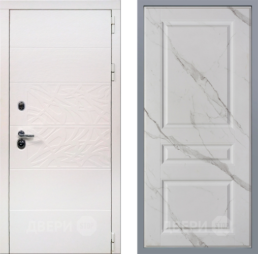 Дверь Заводские двери Дэко Вайт Стокгольм Мрамор белый в Лыткарино
