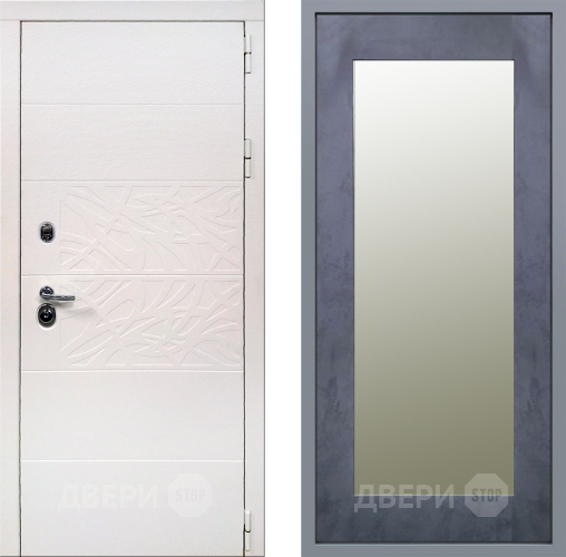 Дверь Заводские двери Дэко Вайт Зеркало Модерн Бетон темный в Лыткарино