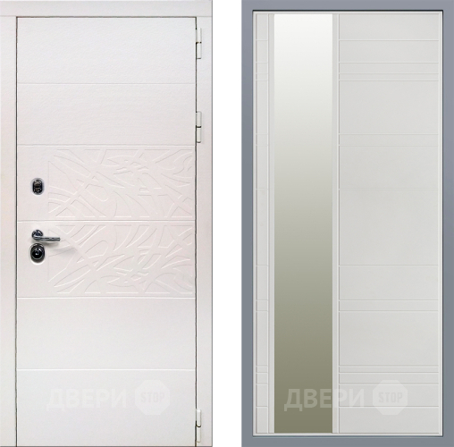 Дверь Заводские двери Дэко Вайт Зеркало Лира Белый софт в Лыткарино