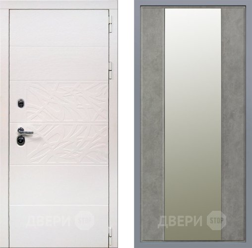 Дверь Заводские двери Дэко Вайт Зеркало Макси Бетон темный в Лыткарино