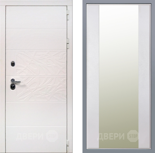 Дверь Заводские двери Дэко Вайт Зеркало Макси Белый шелк в Лыткарино