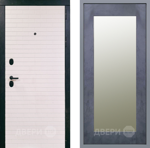 Дверь Заводские двери Сохо Зеркало Модерн Бетон темный в Лыткарино