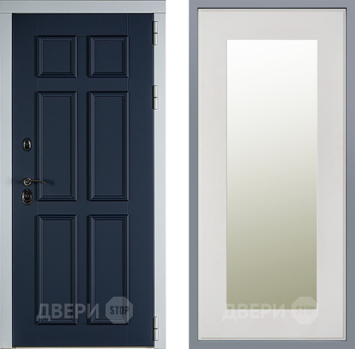 Дверь Заводские двери Стокгольм Зеркало Модерн Белый софт в Лыткарино