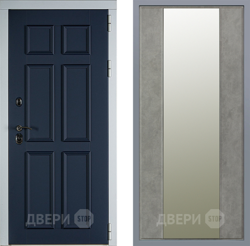 Дверь Заводские двери Стокгольм Зеркало Макси Бетон темный в Лыткарино