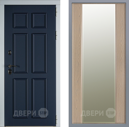 Дверь Заводские двери Стокгольм Зеркало Макси Беленый дуб в Лыткарино