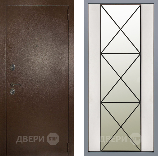 Дверь Заводские двери Эталон 3к антик медь Зеркало Перфекто Структурное дерево в Лыткарино