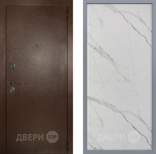 Дверь Заводские двери Эталон 3к антик медь Флитта Мрамор белый в Лыткарино