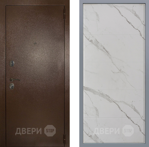 Дверь Заводские двери Эталон 3к антик медь Тривия Мрамор белый в Лыткарино