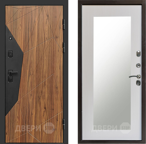 Входная металлическая Дверь Престиж Avangard Зеркло Пастораль Лиственница белая в Лыткарино