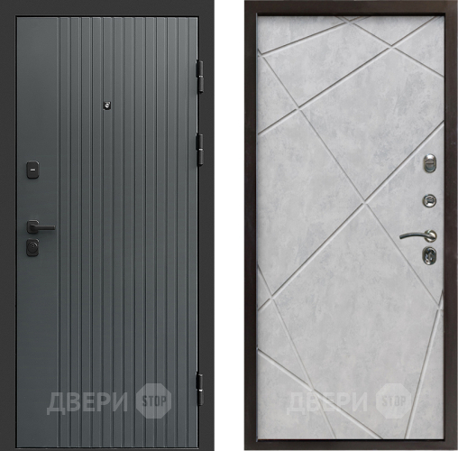 Входная металлическая Дверь Престиж Tvist Grey Лучи Бетон светлый в Лыткарино