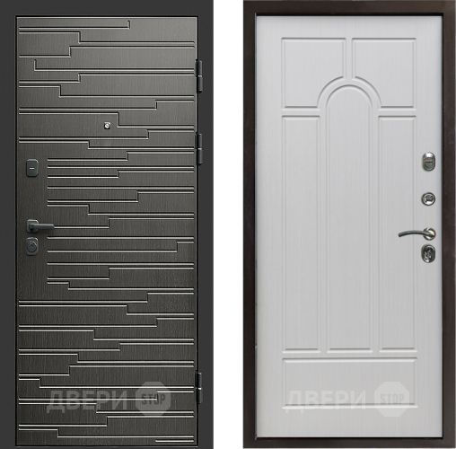 Входная металлическая Дверь Престиж Rivera Арка Лиственница белая в Лыткарино