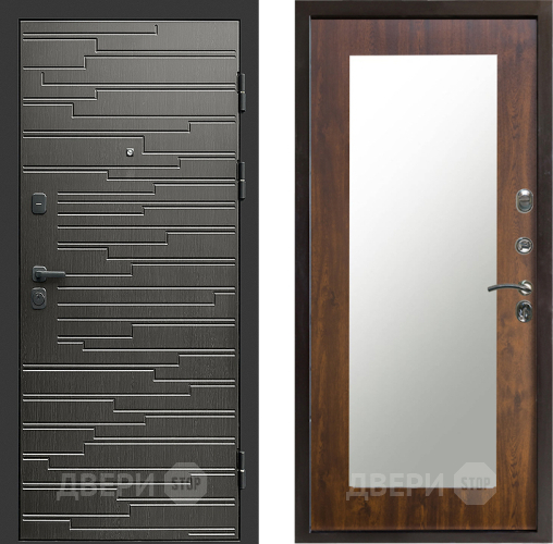 Входная металлическая Дверь Престиж Rivera Зеркло Пастораль Дуб в Лыткарино
