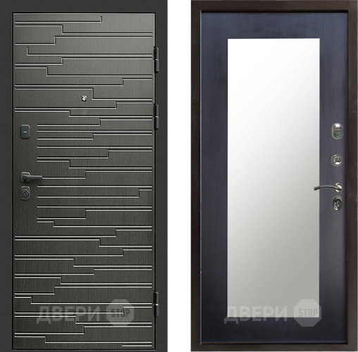 Входная металлическая Дверь Престиж Rivera Зеркло Пастораль Венге в Лыткарино