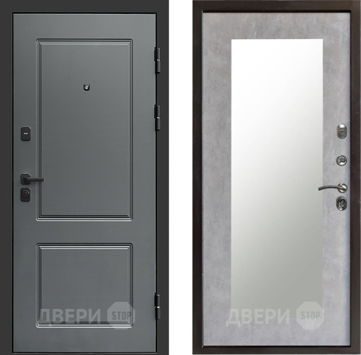 Входная металлическая Дверь Престиж Verona Зеркло Пастораль Бетон светлый в Лыткарино