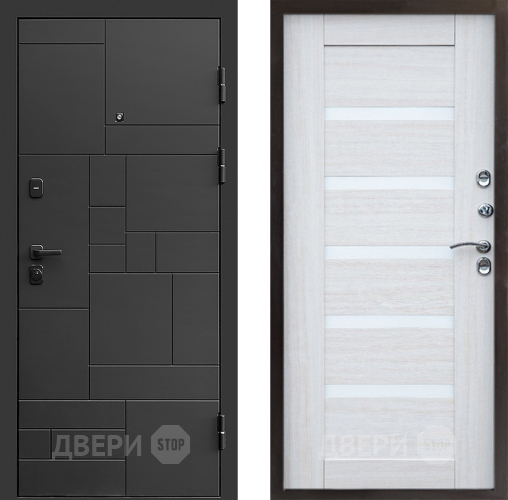 Входная металлическая Дверь Престиж Kvadro Царга Лиственница белая в Лыткарино