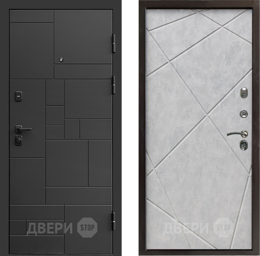 Входная металлическая Дверь Престиж Kvadro Лучи Бетон светлый в Лыткарино