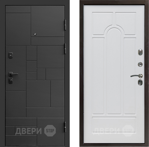 Входная металлическая Дверь Престиж Kvadro Арка Белое дерево в Лыткарино