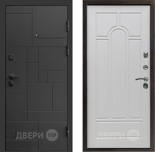 Входная металлическая Дверь Престиж Kvadro Арка Лиственница белая в Лыткарино