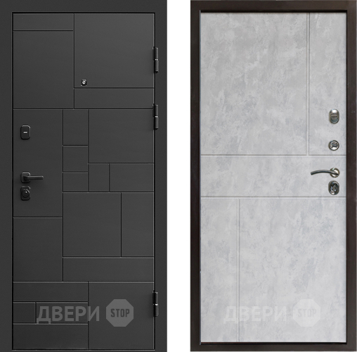 Входная металлическая Дверь Престиж Kvadro Горизонт Бетон светлый в Лыткарино