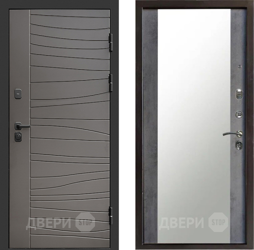 Входная металлическая Дверь Престиж Siciliya Зеркало Бетон темный в Лыткарино