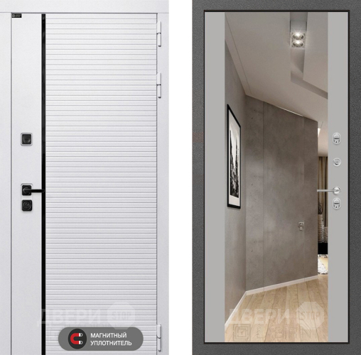 Входная металлическая Дверь Лабиринт (LABIRINT) Royal Зеркало Максимум Грей софт в Лыткарино