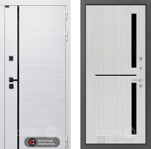Входная металлическая Дверь Лабиринт (LABIRINT) Royal 02 Сандал белый в Лыткарино