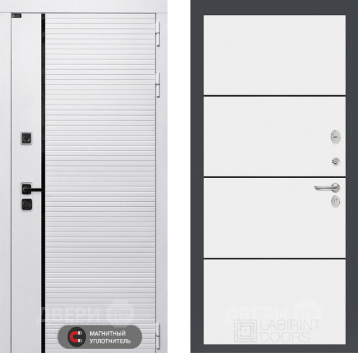 Входная металлическая Дверь Лабиринт (LABIRINT) Royal 25 Белый софт в Лыткарино