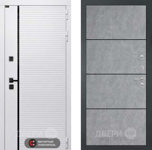 Входная металлическая Дверь Лабиринт (LABIRINT) Royal 25 Бетон светлый в Лыткарино