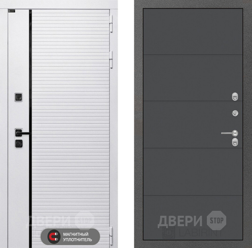 Входная металлическая Дверь Лабиринт (LABIRINT) Royal 13 Графит софт в Лыткарино