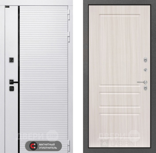 Входная металлическая Дверь Лабиринт (LABIRINT) Royal 03 Сандал белый в Лыткарино