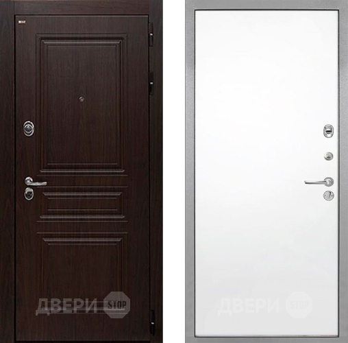 Входная металлическая Дверь Интекрон (INTECRON) Брайтон Тиковое Дерево Гладкая Силк Сноу в Лыткарино