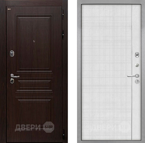 Входная металлическая Дверь Интекрон (INTECRON) Брайтон Тиковое Дерево В-07 с молдингом Лофт белый в Лыткарино