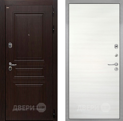 Входная металлическая Дверь Интекрон (INTECRON) Брайтон Тиковое Дерево Гладкая Дуб сильвер поперечный в Лыткарино