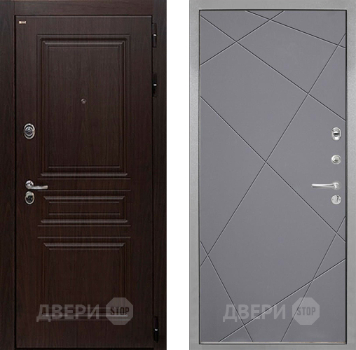 Входная металлическая Дверь Интекрон (INTECRON) Брайтон Тиковое Дерево Лучи-М Графит софт в Лыткарино