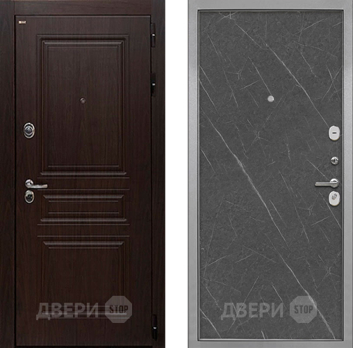 Входная металлическая Дверь Интекрон (INTECRON) Брайтон Тиковое Дерево Гладкая Гранит лава оникс в Лыткарино