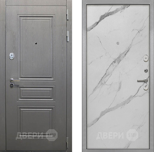 Входная металлическая Дверь Интекрон (INTECRON) Брайтон Графит Гладкая Мрамор натуральный арктик в Лыткарино