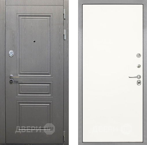 Входная металлическая Дверь Интекрон (INTECRON) Брайтон Графит Гладкая Слоновая кость в Лыткарино